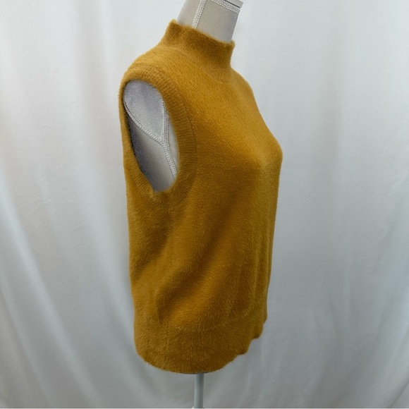 NWOT Bailey 44 Mustard Sleeveless Turtleneck Vest Sweater - Picture 3 of 7